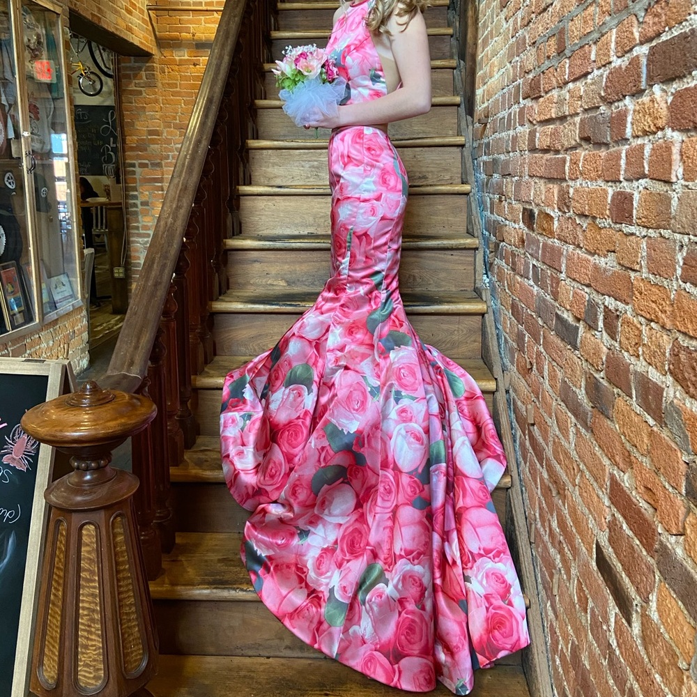 Sherri Hill 2 piece. Worn 1x, bustle tie 00